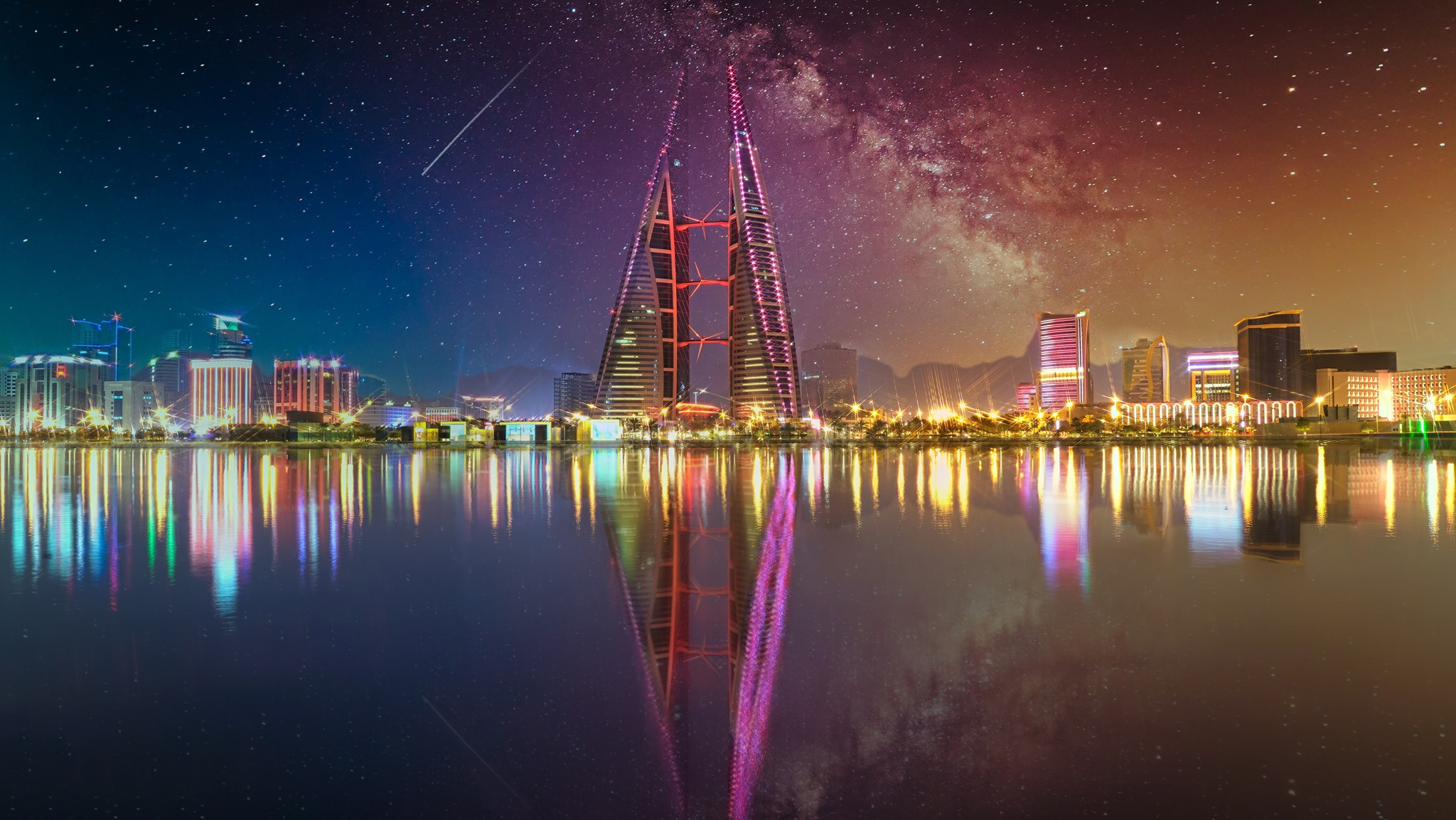 Modern Skyline Dusk Landscape